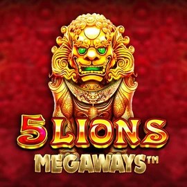 Slots logo of 5 Lions Megaways from Pragmatic Play at Stake Casino