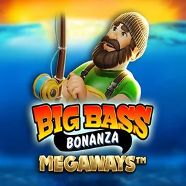 Slots logo of Big Bass Bonanza Megaways from Pragmatic Play at Stake Casino