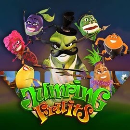 Jumping Fruits slot logo by Wazdan at Stake Casino