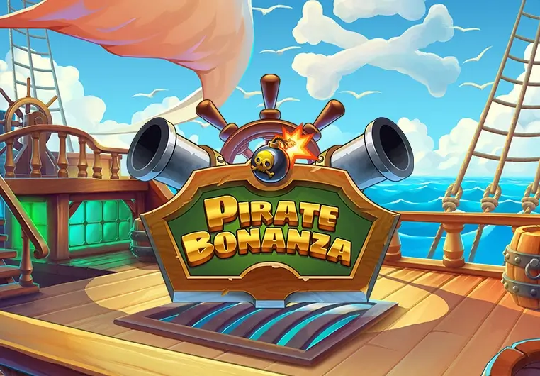 Pirate Bonanza Slot slot logo by Backseat Gaming at Stake Casino