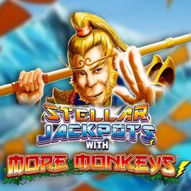 Stellar Jackpots with More Monkeys online game logo by Lightning Box Game on stakecasinoo.net